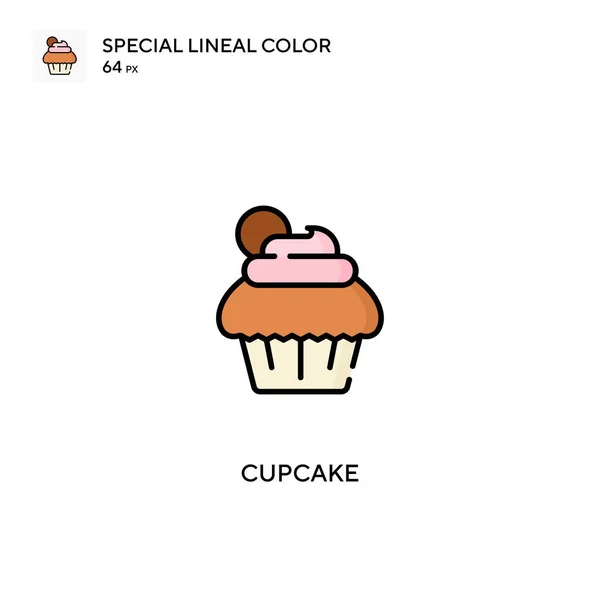 Icone Colori Lineari Speciali Cupcake Icon Cupcake Tuo Progetto Aziendale — Vettoriale Stock