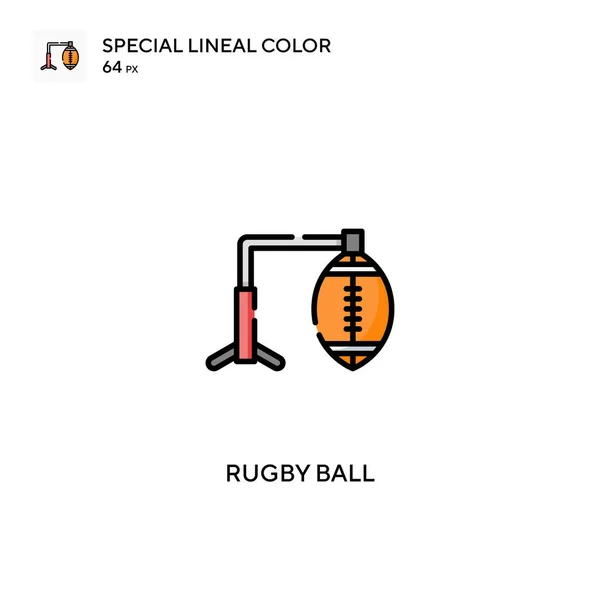 Bola Rugby Ícones Lineares Especiais Bola Icon Rugby Cor Para —  Vetores de Stock