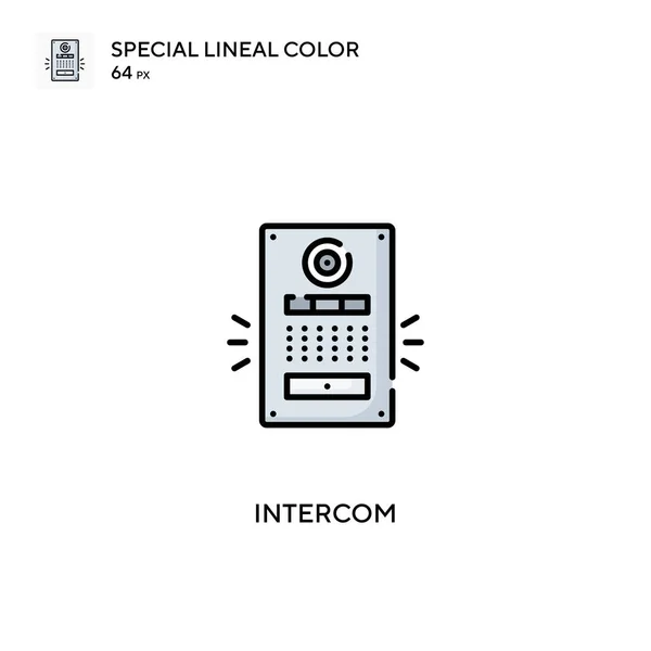 Intercom Speciální Lineální Ikona Barvy Intercom Ikony Pro Váš Obchodní — Stockový vektor