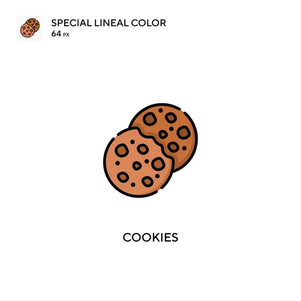 Cookies Ícones Cores Lineares Especiais Ícones Cookies Para Seu Projeto —  Vetores de Stock