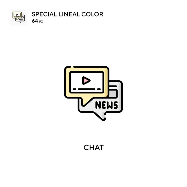 Chat Speciális Lineáris Szín Ikon Chat Ikonok Üzleti Projekt — Stock Vector