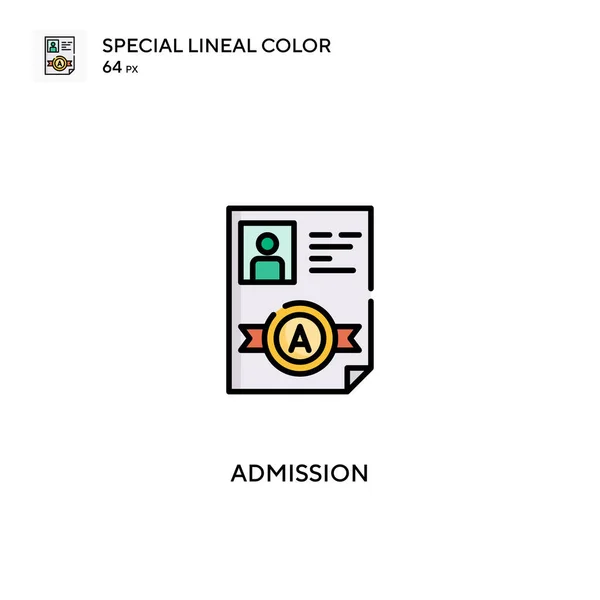 Admission Icône Spéciale Couleur Linéaire Icônes Admission Pour Votre Projet — Image vectorielle