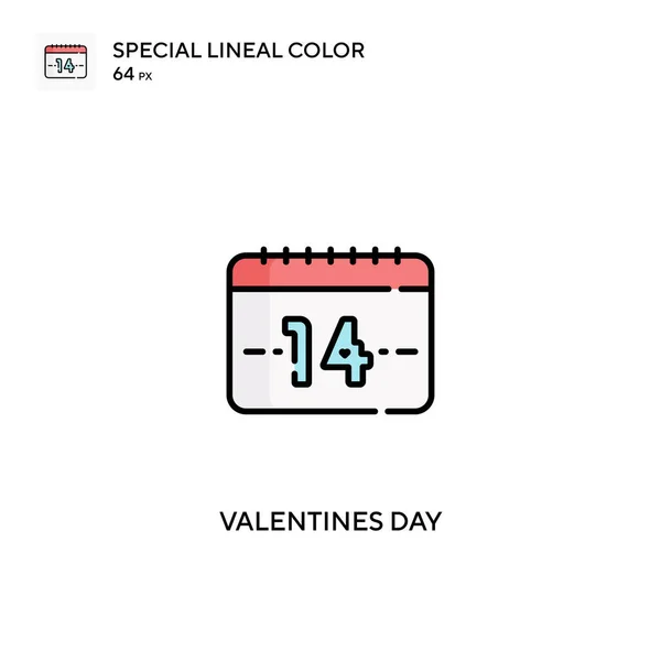 Día San Valentín Iconos Especiales Color Lineal Iconos Día San — Archivo Imágenes Vectoriales