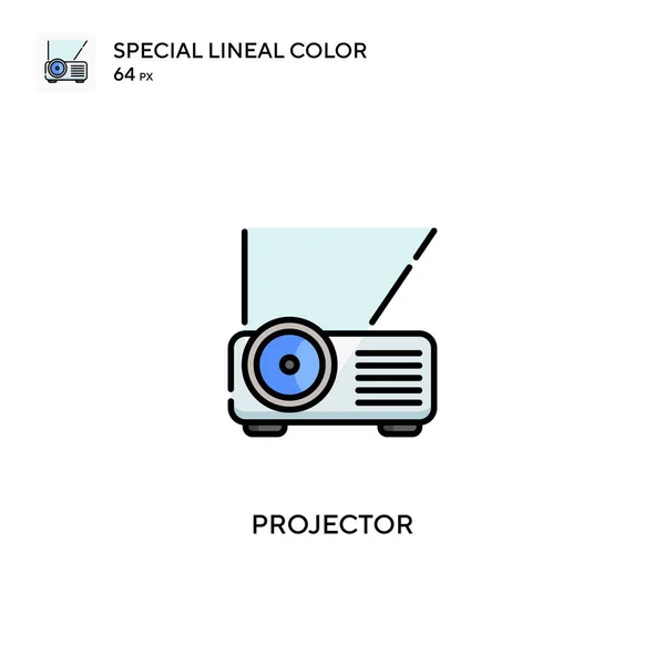 Proyector Iconos Especiales Color Lineal Iconos Proyector Para Proyecto Empresarial — Vector de stock