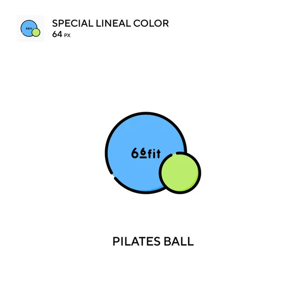 Pilates Ball Speciális Lineáris Színikon Pilates Labda Ikonok Üzleti Projektjéhez — Stock Vector