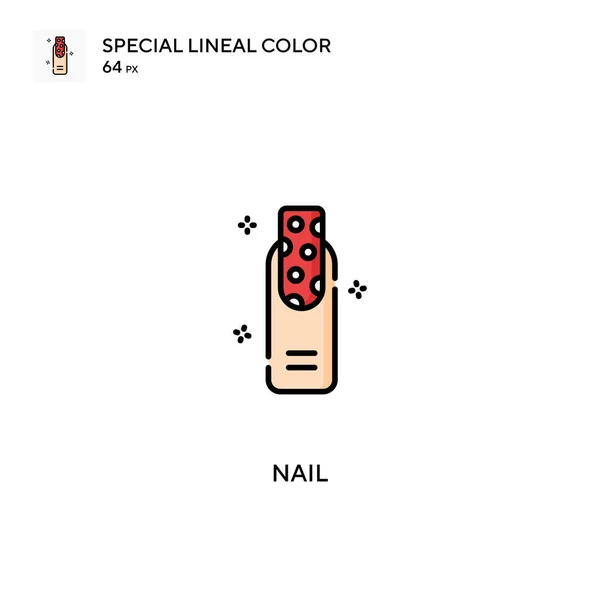 Nail Special Lineal Έγχρωμη Εικόνα Nail Εικονίδια Για Την Επιχείρησή — Διανυσματικό Αρχείο