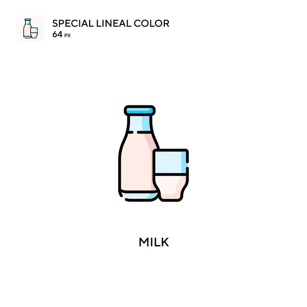 Молоко Спеціальна Лінійна Кольорова Піктограма Молочні Піктограми Вашого Бізнес Проекту — стоковий вектор