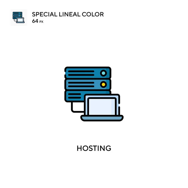 Hosting Iconos Especiales Color Lineal Hosting Para Proyecto Negocio — Vector de stock