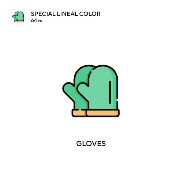 Luvas Ícones Cores Lineares Especiais Icon Gloves Para Seu Projeto — Vetor de Stock