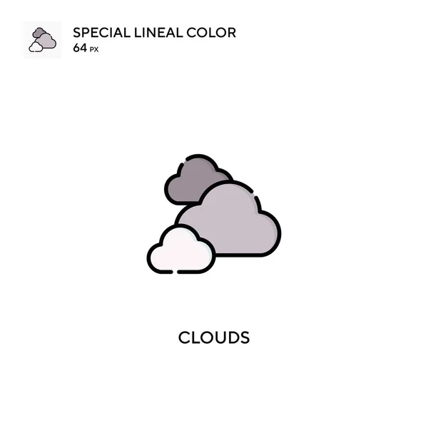 Clouds Icono Especial Color Lineal Clouds Iconos Para Proyecto Empresarial — Archivo Imágenes Vectoriales