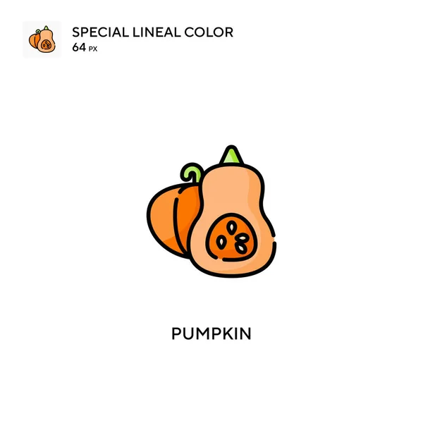 Ícones Lineares Especiais Cor Icon Pumpkin Abóbora Para Seu Projeto —  Vetores de Stock