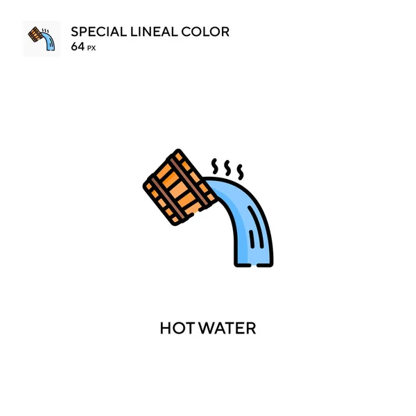 Гаряча Вода Спеціальна Лінійна Кольорова Піктограма Гарячі Піктограми Води Вашого — стоковий вектор
