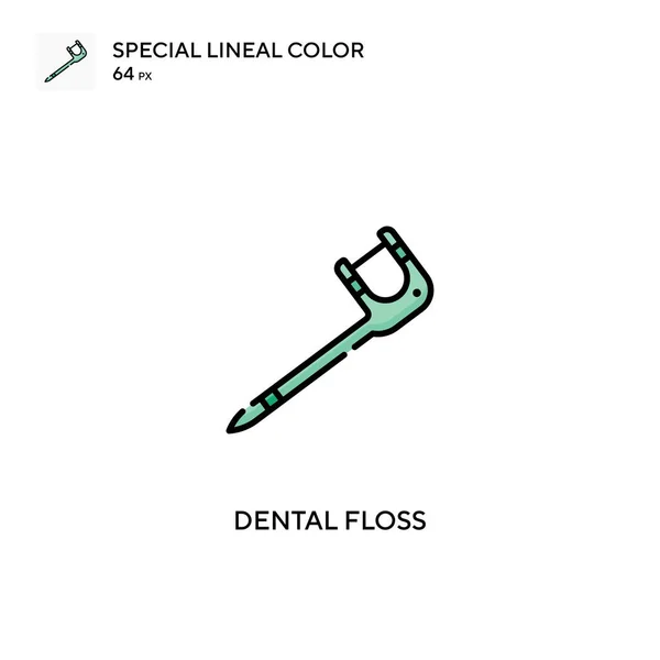 Dental Floss Special Lineal Color Icon Dental Floss Icons Your — Stock Vector