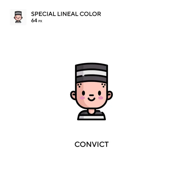 Convict Icone Colori Lineari Speciali Icone Condanna Tuo Progetto Aziendale — Vettoriale Stock