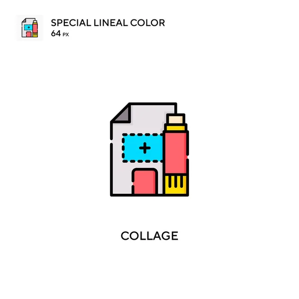 Collage Spezielle Lineare Farbsymbole Collage Symbole Für Ihr Geschäftsprojekt — Stockvektor