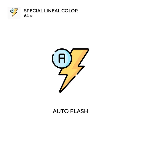 Flash Automático Icono Color Lineal Especial Iconos Flash Automático Para — Archivo Imágenes Vectoriales