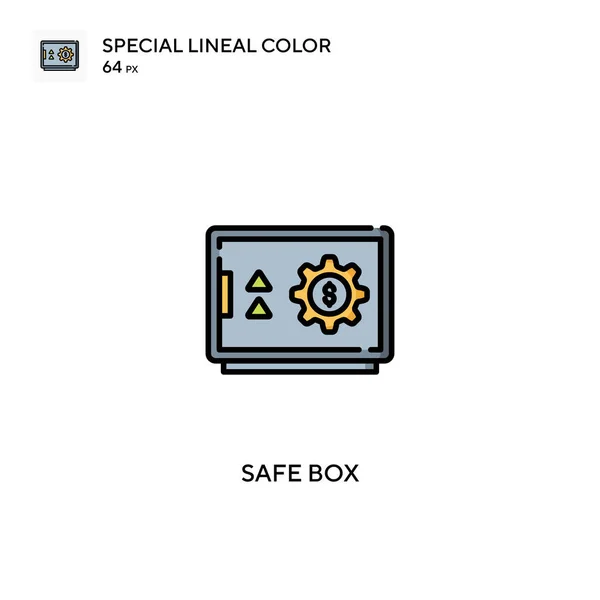 Caixa Segura Ícones Lineares Especiais Caixa Icon Safe Cor Para —  Vetores de Stock