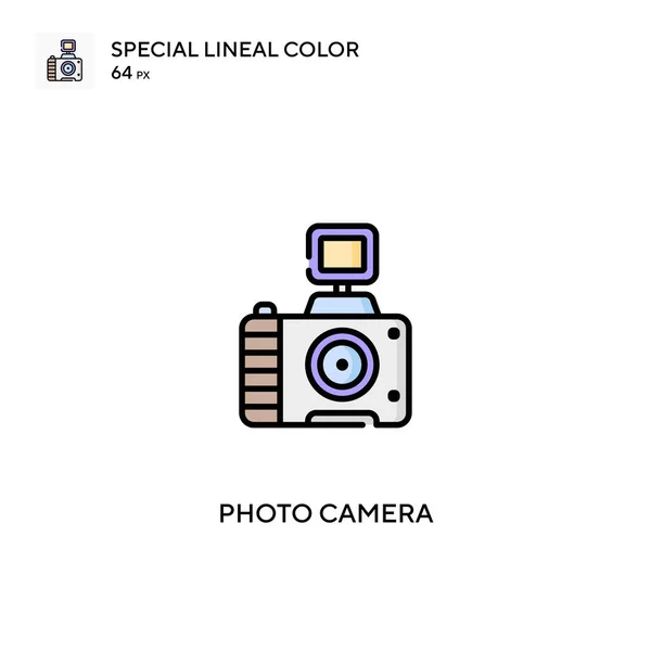 Photo Camera Special Lineal Color Icon Photo Φωτογραφικές Μηχανές Εικονίδια — Διανυσματικό Αρχείο