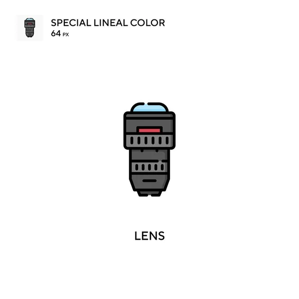 Lente Iconos Especiales Color Lineal Lente Para Proyecto Negocio — Archivo Imágenes Vectoriales