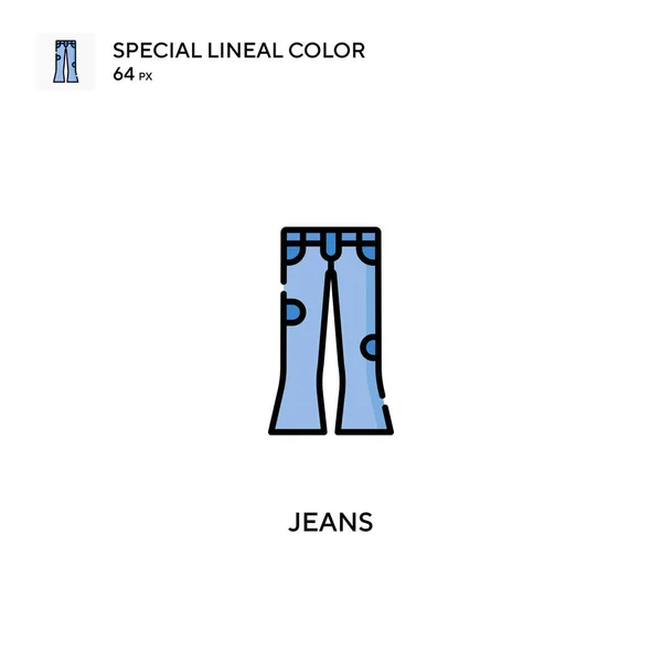 Jeans Iconos Especiales Color Lineal Jeans Para Proyecto Empresarial — Archivo Imágenes Vectoriales