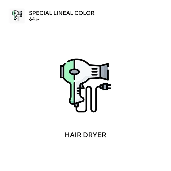 Vysoušeč Vlasů Speciální Lineální Barevná Ikona Ikony Vysoušeč Vlasů Pro — Stockový vektor