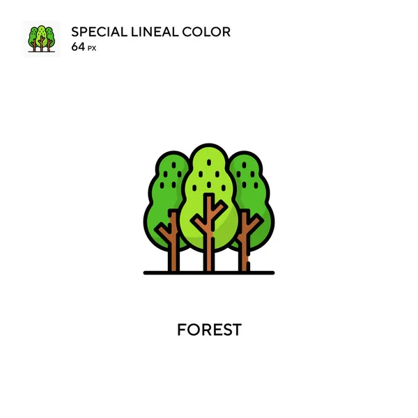 Iconos Forestales Para Proyecto Empresarial Icono Color Lineal Forest Special — Vector de stock