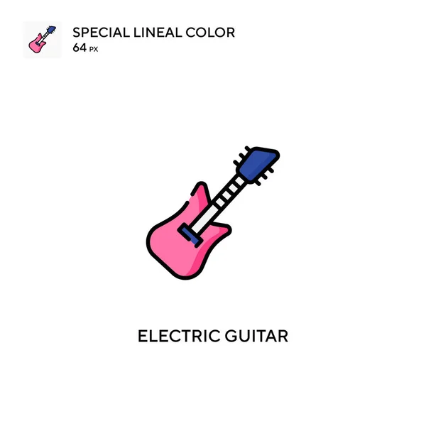 Elektromos Gitár Speciális Lineáris Színikon Elektromos Gitár Ikonok Üzleti Projektjéhez — Stock Vector