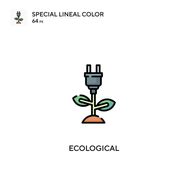 生態学的特殊線色アイコンビジネスプロジェクトの生態アイコン — ストックベクタ