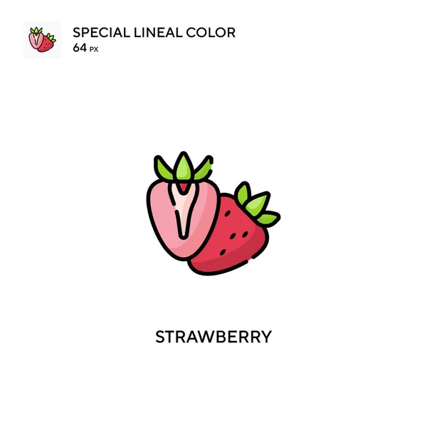 Φράουλα Ειδική Lineal Εικονίδιο Χρώμα Φράουλα Εικονίδια Για Την Επιχείρησή — Διανυσματικό Αρχείο