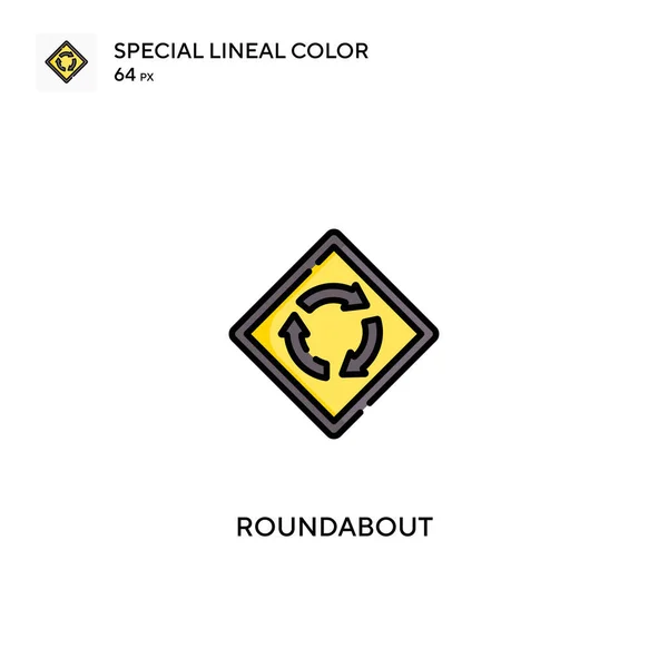 비즈니스 프로젝트를 Roundabout Special Lineal Color Icon Roundabout Icons Your — 스톡 벡터