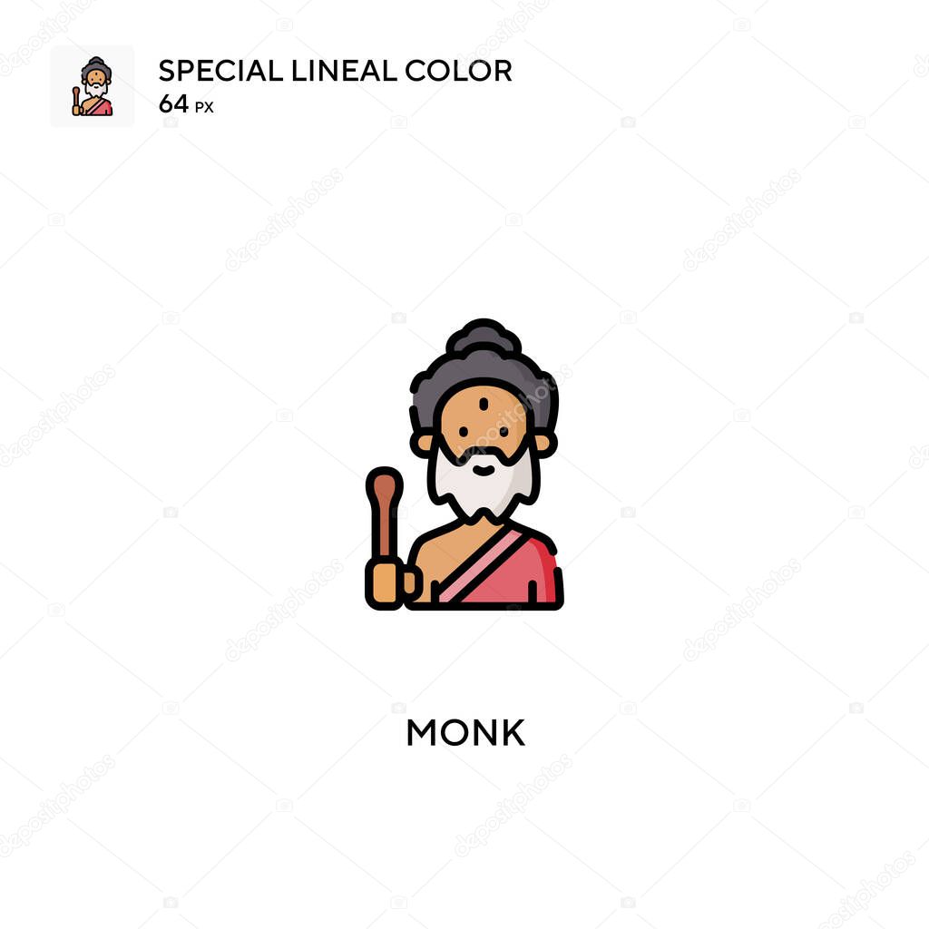 Monk Special lineal color icon.Monk icons for your business project