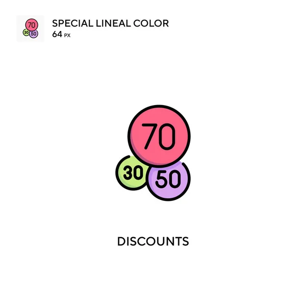 Descuentos Icono Color Lineal Especial Descuentos Iconos Para Proyecto Negocio — Archivo Imágenes Vectoriales