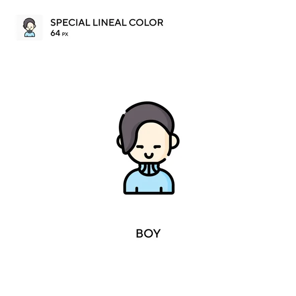 Boy Special Lineal Renk Simgesi Projeniz Için Erkek Simgeleri — Stok Vektör
