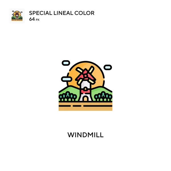 Windrad Spezielle Lineare Farbsymbole Windrad Symbole Für Ihr Geschäftsprojekt — Stockvektor