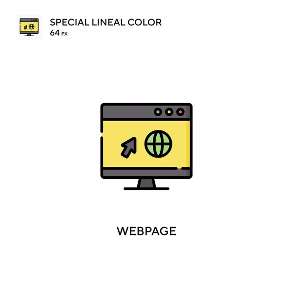 Página Web Ícones Lineares Especiais Cor Icon Webpage Para Seu — Vetor de Stock