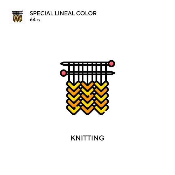 Knitting Speciální Lineální Barevná Ikona Knitting Ikony Pro Váš Obchodní — Stockový vektor
