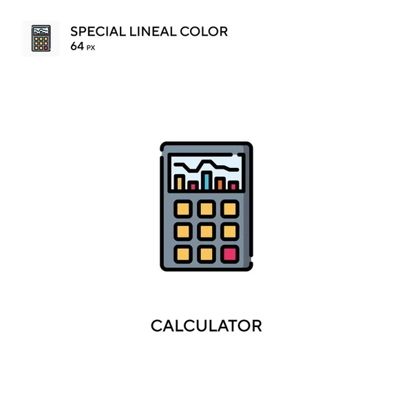 Calculator Speciale Lijnkleur Icon Calculator Pictogrammen Voor Business Project — Stockvector