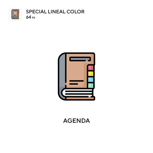 Agenda Iconos Especiales Color Lineal Iconos Agenda Para Proyecto Empresarial — Vector de stock