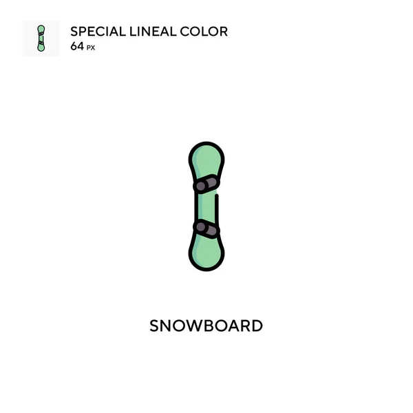 Snowboard Special Linjal Färg Ikon Snowboard Ikoner För Ditt Affärsprojekt — Stock vektor