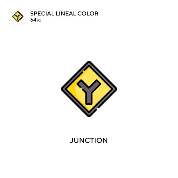 Junction Speciális Lineáris Szín Ikon Junction Ikonok Üzleti Projekt — Stock Vector