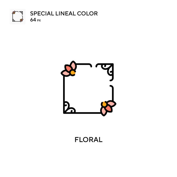 Floral Iconos Especiales Color Lineal Iconos Florales Para Proyecto Empresarial — Archivo Imágenes Vectoriales