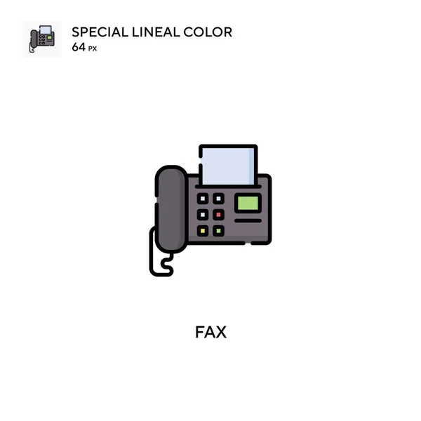 Fax Icônes Spéciales Couleur Linéaire Fax Pour Votre Projet Entreprise — Image vectorielle