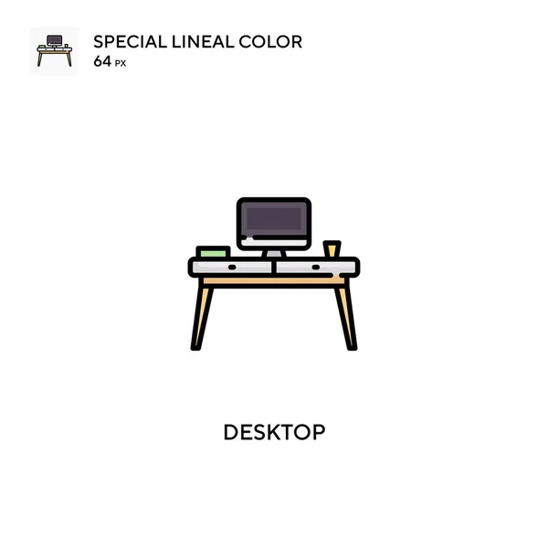 Asztali Speciális Lineáris Színikon Asztali Ikonok Üzleti Projektjéhez — Stock Vector