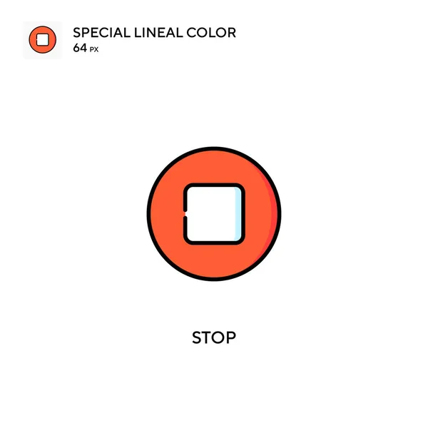 Stop Spezielle Lineare Farb Symbol Stop Symbole Für Ihr Geschäftsprojekt — Stockvektor