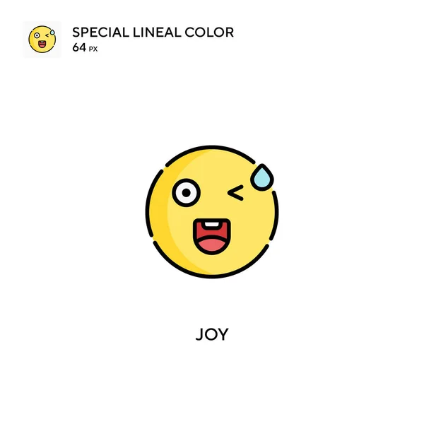 Alegria Ícones Lineares Especiais Cor Icon Joy Para Seu Projeto — Vetor de Stock