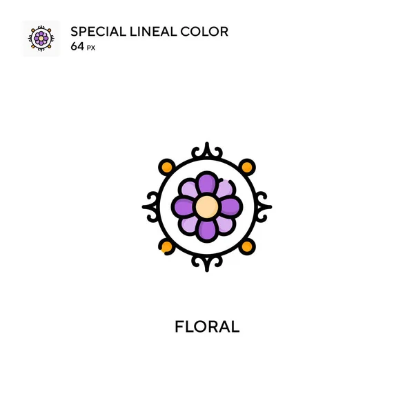 Floral Ícones Cores Lineares Especiais Icon Floral Para Seu Projeto —  Vetores de Stock