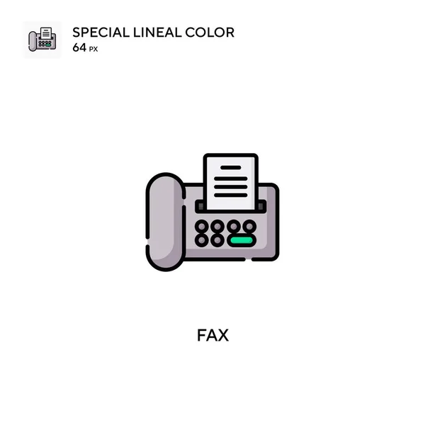 Fax Icônes Spéciales Couleur Linéaire Fax Pour Votre Projet Entreprise — Image vectorielle