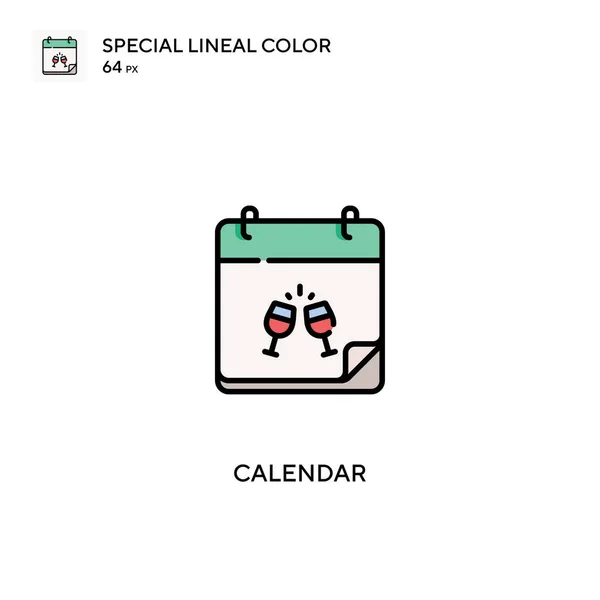 Ημερολόγιο Ειδική Lineal Εικονίδιο Χρώμα Ημερολόγιο Εικονίδια Για Την Επιχείρησή — Διανυσματικό Αρχείο