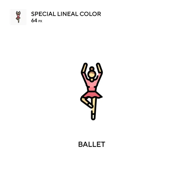 Balett Speciális Lineáris Színikon Balett Ikonok Üzleti Projektjéhez — Stock Vector