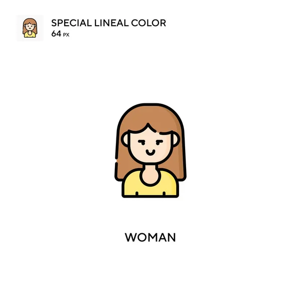 Femme Icônes Couleur Linéaires Spéciaux Icon Woman Pour Votre Projet — Image vectorielle